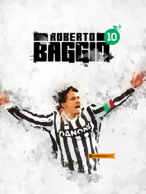 Roberto Baggio Retro Poster Footballer Wallpaper