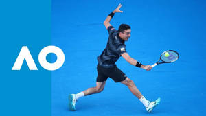 Roberto Bautista Agut Backhand Stroke Blue Wallpaper