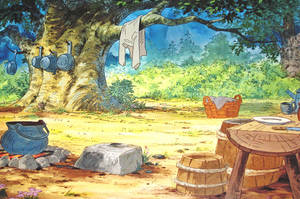 Robin Hood Cartoon Forest Clearing Wallpaper