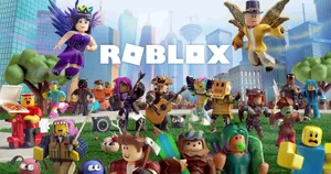 Roblox Characters Cityscape Backdrop Wallpaper