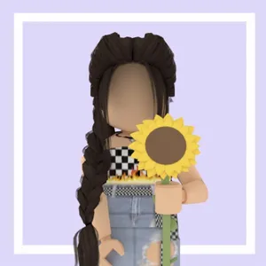 Roblox Girl With Single Sunflower Wallpaper