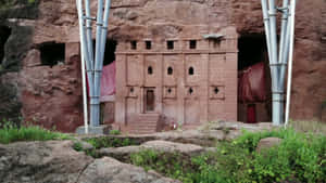Rock-cut Structure Of Biete Abba Libanos In Lalibela Wallpaper