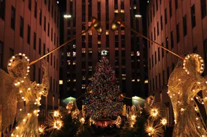 Rockefeller Center Angel Lights Wallpaper