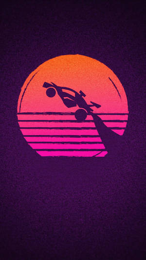 Rocket League Phone Vaporwave Moon Wallpaper