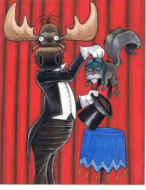Rocky And Bullwinkle Magic Performance Wallpaper