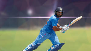 Rohit Sharma Cricket Game Field Wallpaper