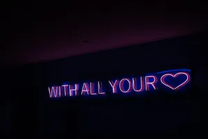 Romantic Aesthetic Purple Neon Computer Logo Wallpaper