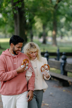 Romantic Date With Pretzels Wallpaper