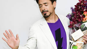 Romantic Robert Downey Jr. In Purple Wallpaper