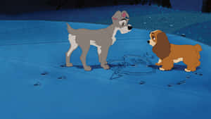 Romantic Spaghetti Dinner Scene From Lady And The Tramp Wallpaper