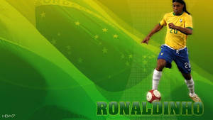 Ronaldinho's Magnificent Skills On Football Pitch Wallpaper