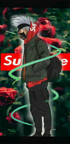 Rose Garden Behind Kakashi Hatake Supreme Wallpaper