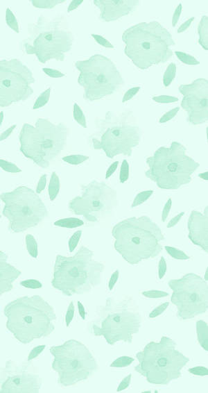 Rose Pattern Mint Green Iphone Wallpaper