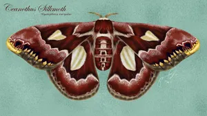 Rothschildia Silkmoth Dark Red Insect Wallpaper