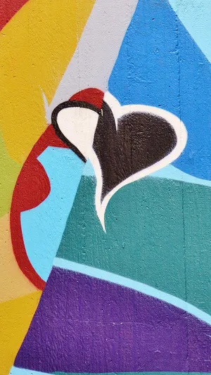 Rough Painting With A Passionate Symbol Wallpaper