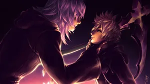 Roxas In His Signature Black And Yellow Outfit From Kingdom Hearts Wallpaper