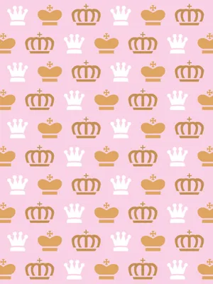 Royal Golden Crown Pattern Wallpaper