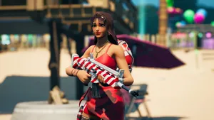 Ruby Fortnite Beach Lifeguard Wallpaper