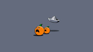 Running Oranges Humor Wallpaper