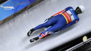 Rupert Staudinger Wearing Helmet In Luge Wallpaper