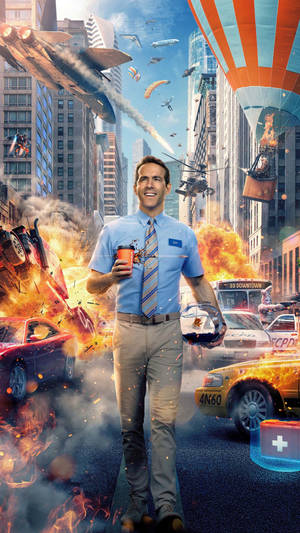 Ryan Reynolds Free Guy Movie Wallpaper