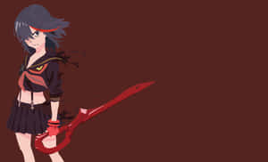 Ryuko Matoi In Action With Her Scissor Blade Wallpaper