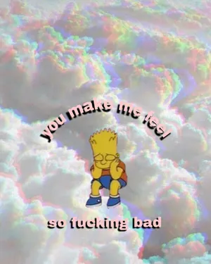 Sad Bart Simpson Phone Clouds Wallpaper