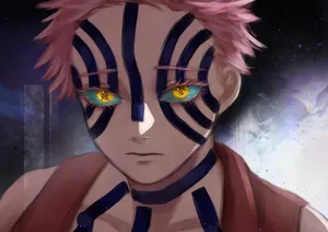 Sad Face Akaza Wallpaper