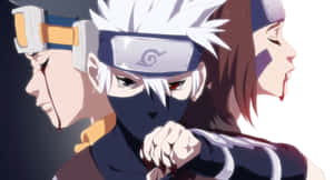 Sad Kakashi Holding His Bloody Hand Next To His Face Wallpaper