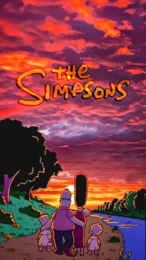 Sad Simpsons Family Sunset Wallpaper