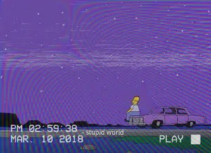 Sad Simpsons Vhs Sky Wallpaper
