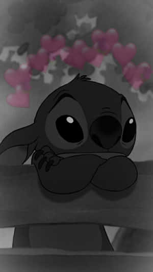 Sad Stitch Sitting Alone, Feeling Hopeless. Wallpaper
