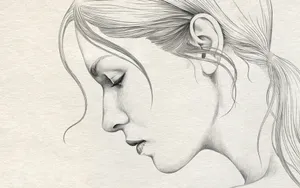 Sad Woman Pencil Drawing Wallpaper