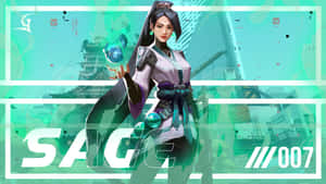 Sage - A Female Character With A Green Background Wallpaper