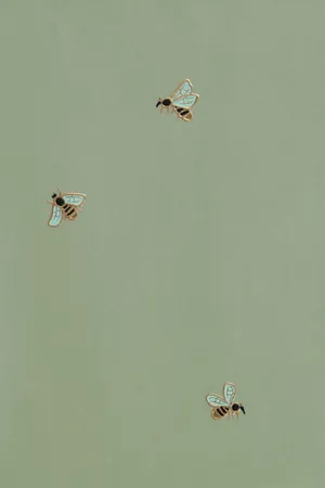 Sage Green Aesthetic Bees Wallpaper