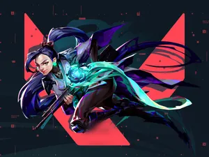 Sage Rifle And Logo Valorant Desktop Wallpaper