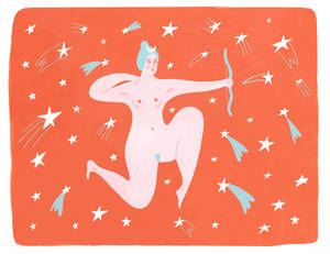 Sagittarius Zodiac Woman Archer Art Wallpaper