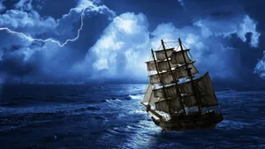Sail Away Into The Stormy Night Sky Wallpaper