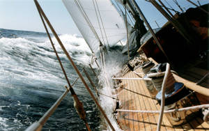 Sailing Boat Extreme Heeling Wallpaper