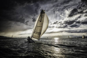 Sailing Sailboat's Crew Wallpaper