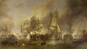 Sailing Ship Battle Of Trafalgar Wallpaper