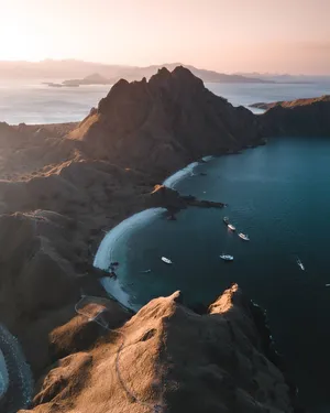 Sailing Ships On Komodo Island Wallpaper