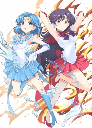 Sailor Mercury With Sailor Mars Wallpaper