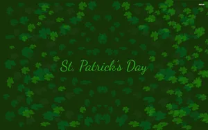 Saint Patrick’s Day Over Clover Green Background Wallpaper
