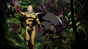 Saitama And Monsters Wallpaper