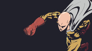 Saitama Throwing Punch Wallpaper