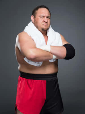 Samoa Joe Crossed Arms Tough Look Wallpaper