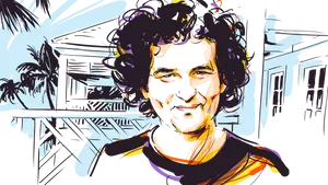 Samuel Bankman Fried Stylized Digital Portrait Wallpaper