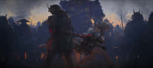 Samurai And Girl Ultra Wide Gaming Wallpaper