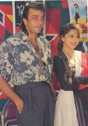 Sanjay Dutt With Madhuri Dixit Wallpaper